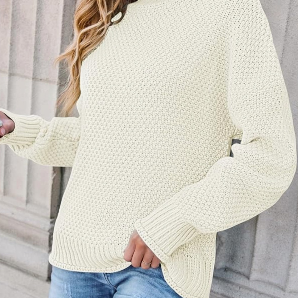 🧣👑ZESICA Turtleneck Batwing Sleeve Loose Oversized Chunky Knitted Pullover👑🧣 - Picture 5 of 14